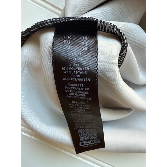 Black ASOS Midi Strapless Cocktail Dress Size 12 - Picture 5 of 5